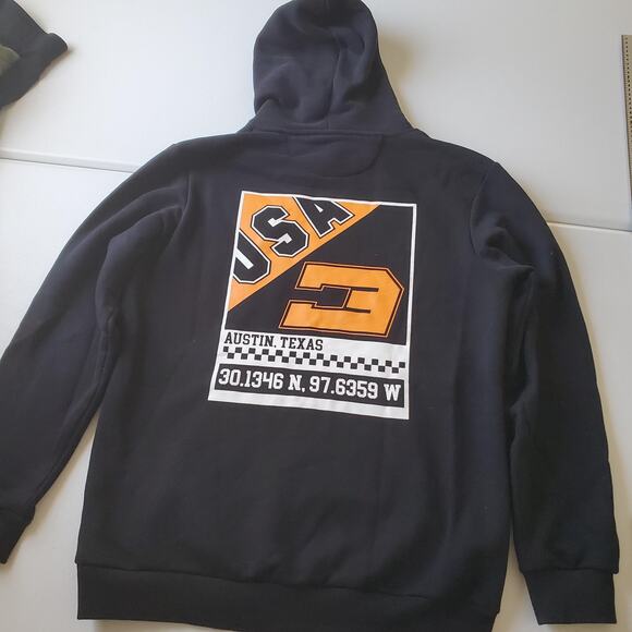 McLaren Formula 1 Team Hoodie Pullover Mens Medium Black Austin Texas Castore - Picture 2 of 11